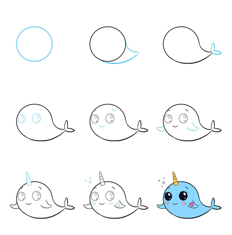 Narwhal Drawing Ideas