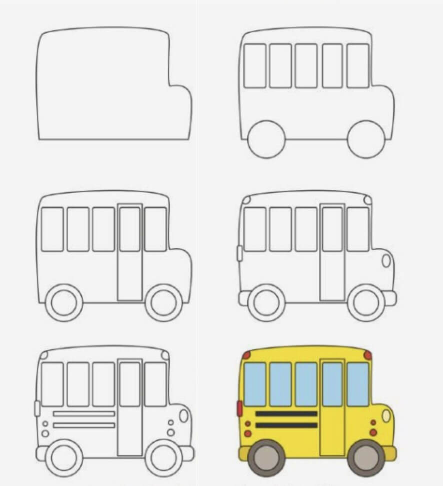 School Bus idea (10) Drawing Ideas