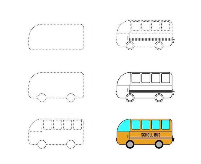 School Bus idea (11) Drawing Ideas