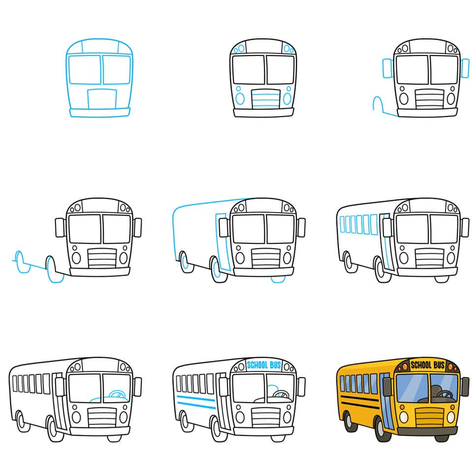 School Bus Drawing Ideas