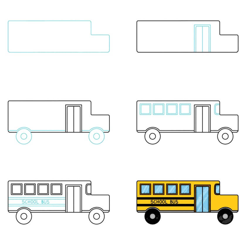 School Bus idea (5) Drawing Ideas