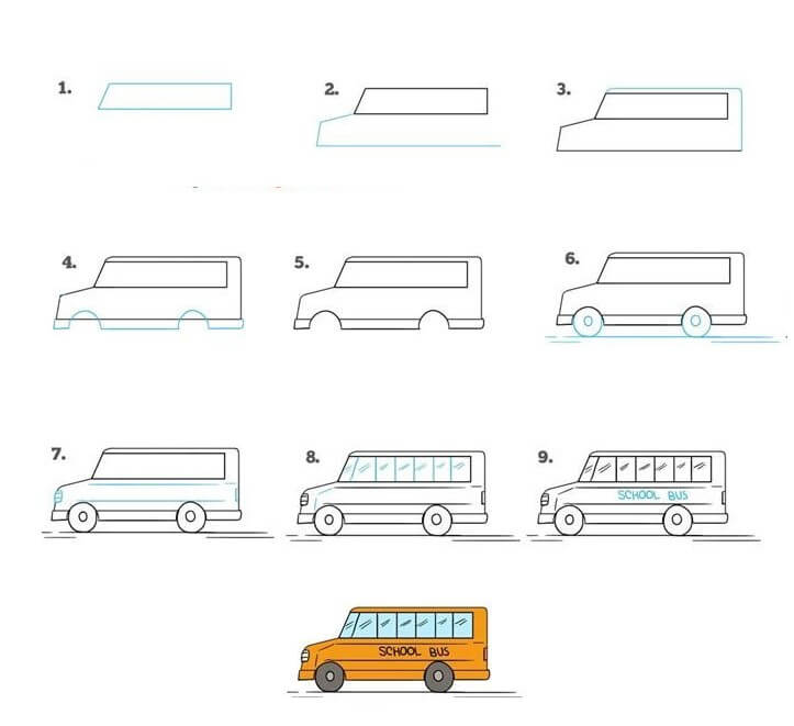 School Bus idea (8) Drawing Ideas