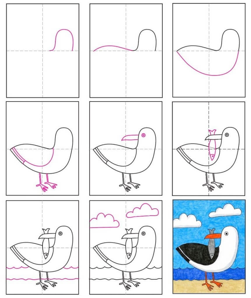 Seagull idea (10) Drawing Ideas