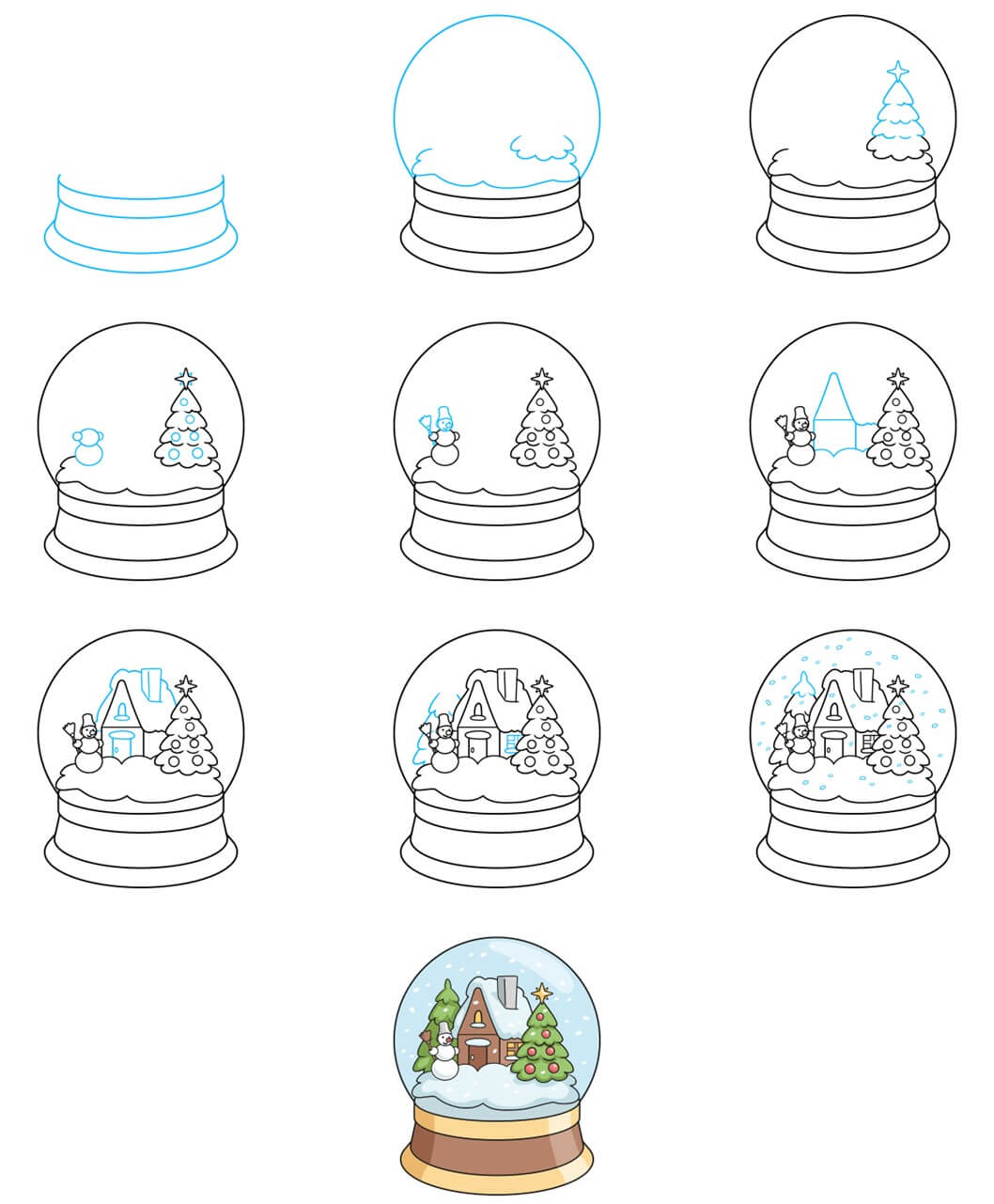 Snow Globe idea (11) Drawing Ideas