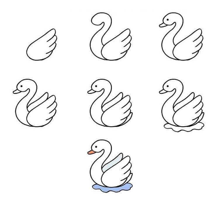 Swan idea (10) Drawing Ideas