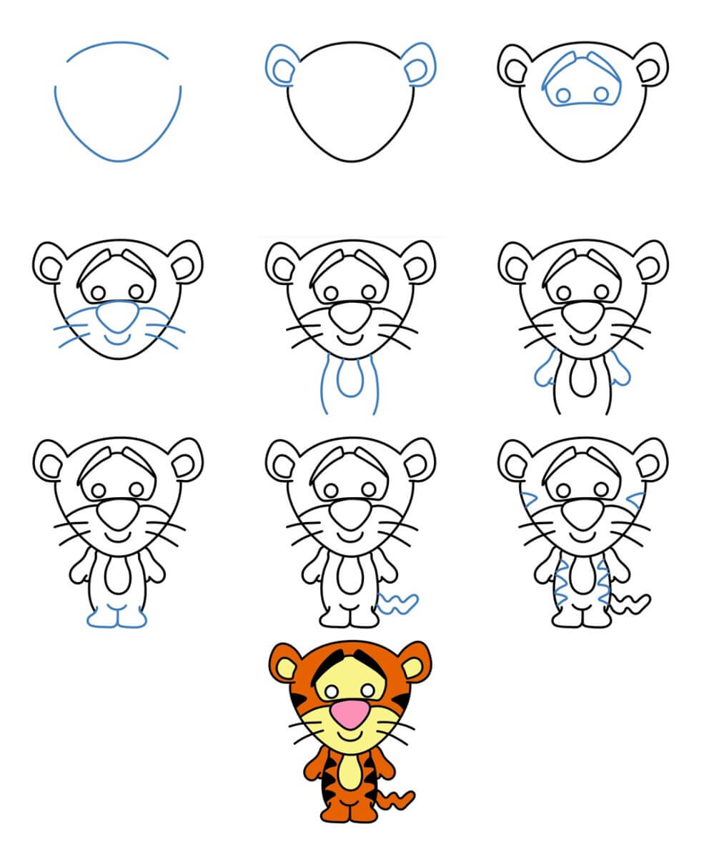 Tigger chibi Drawing Ideas