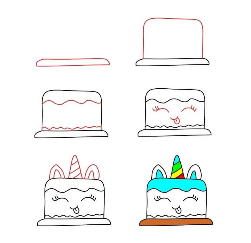 Unicorn Cake idea (2) Drawing Ideas