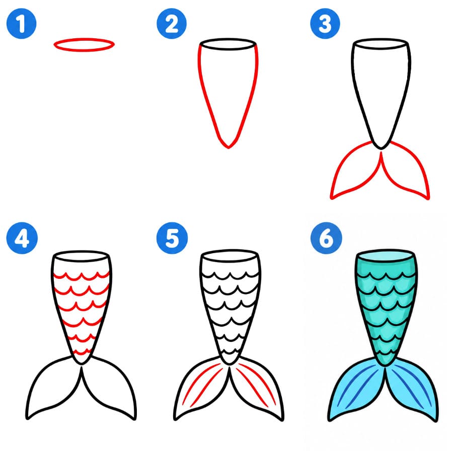 How to draw Free image Mermaid Tail