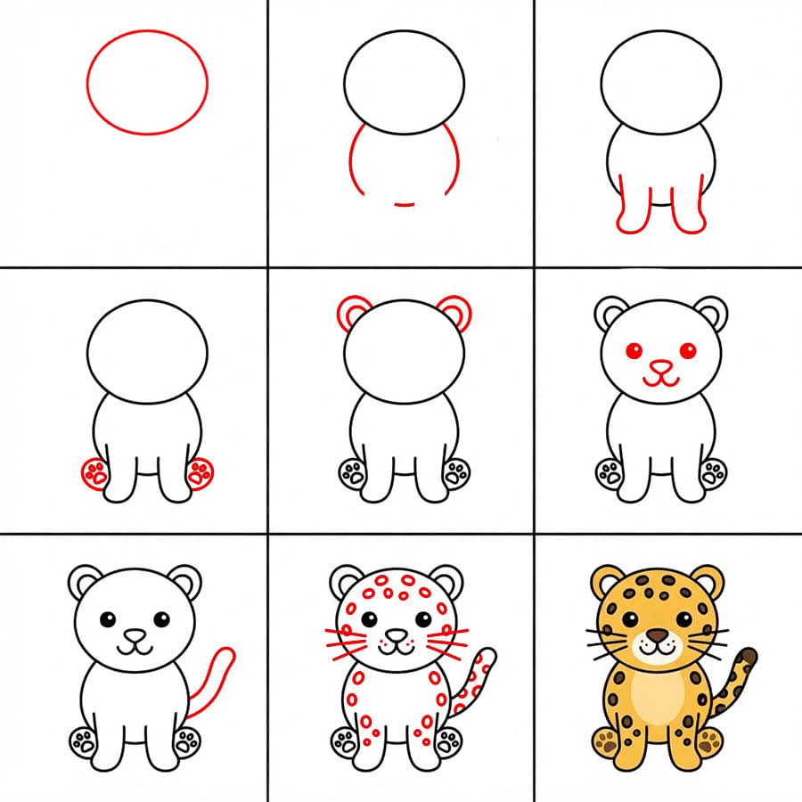 Leopard baby Drawing Ideas