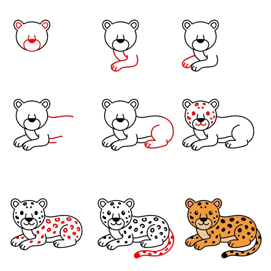 Leopard relax Drawing Ideas