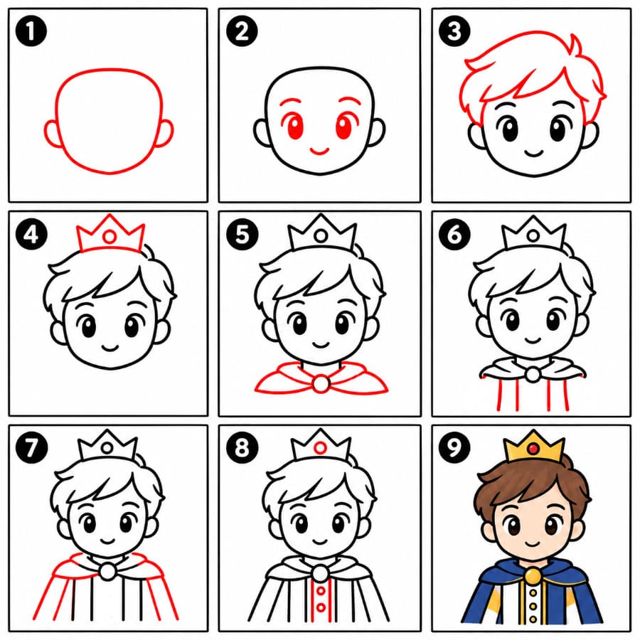 Prince face Drawing Ideas