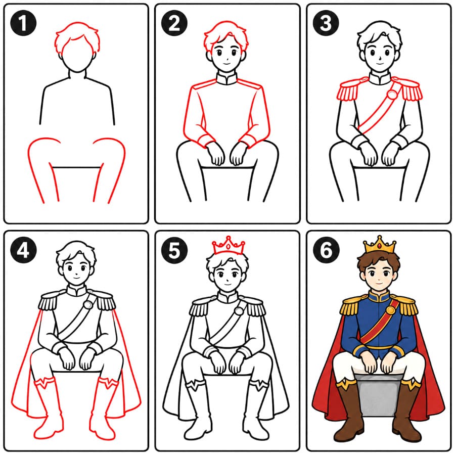 Sitting Prince Drawing Ideas