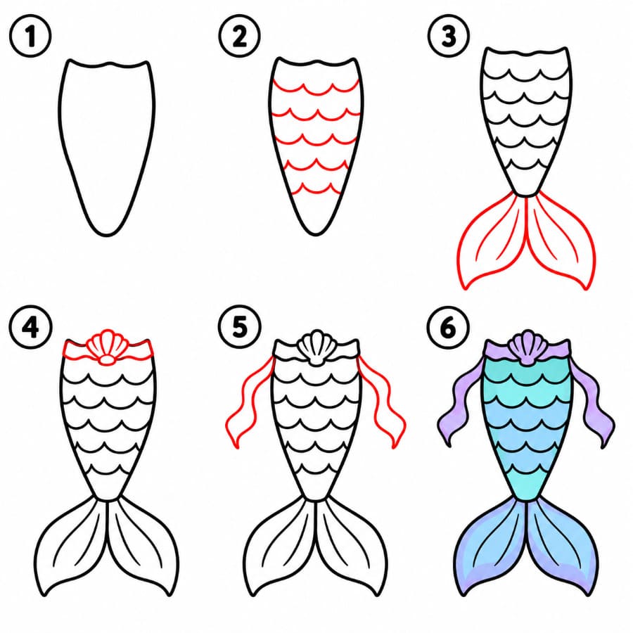 How to draw Soft Mermaid Tail