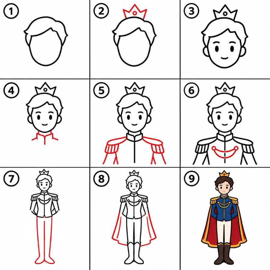 Standing Prince Drawing Ideas