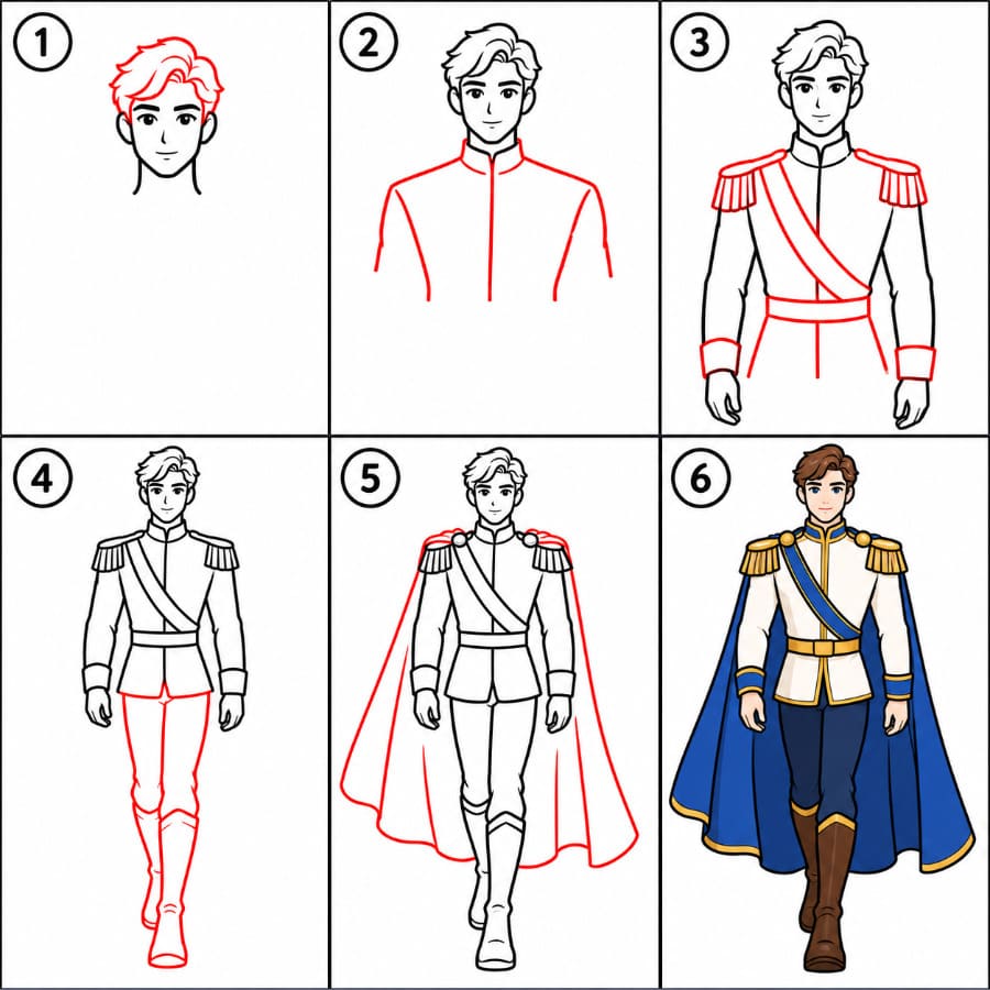 Walking Prince Drawing Ideas