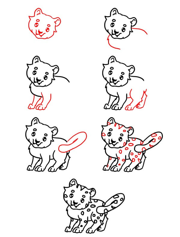 How to draw Baby Leopard