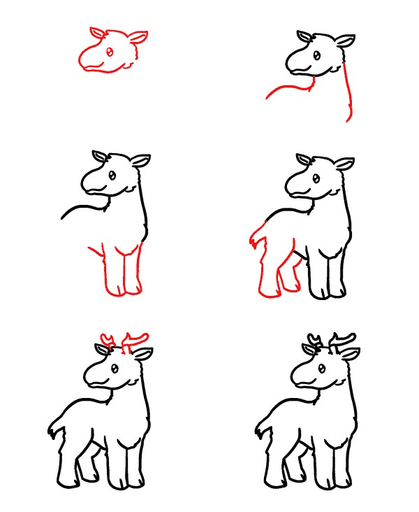 How to draw Baby Moose