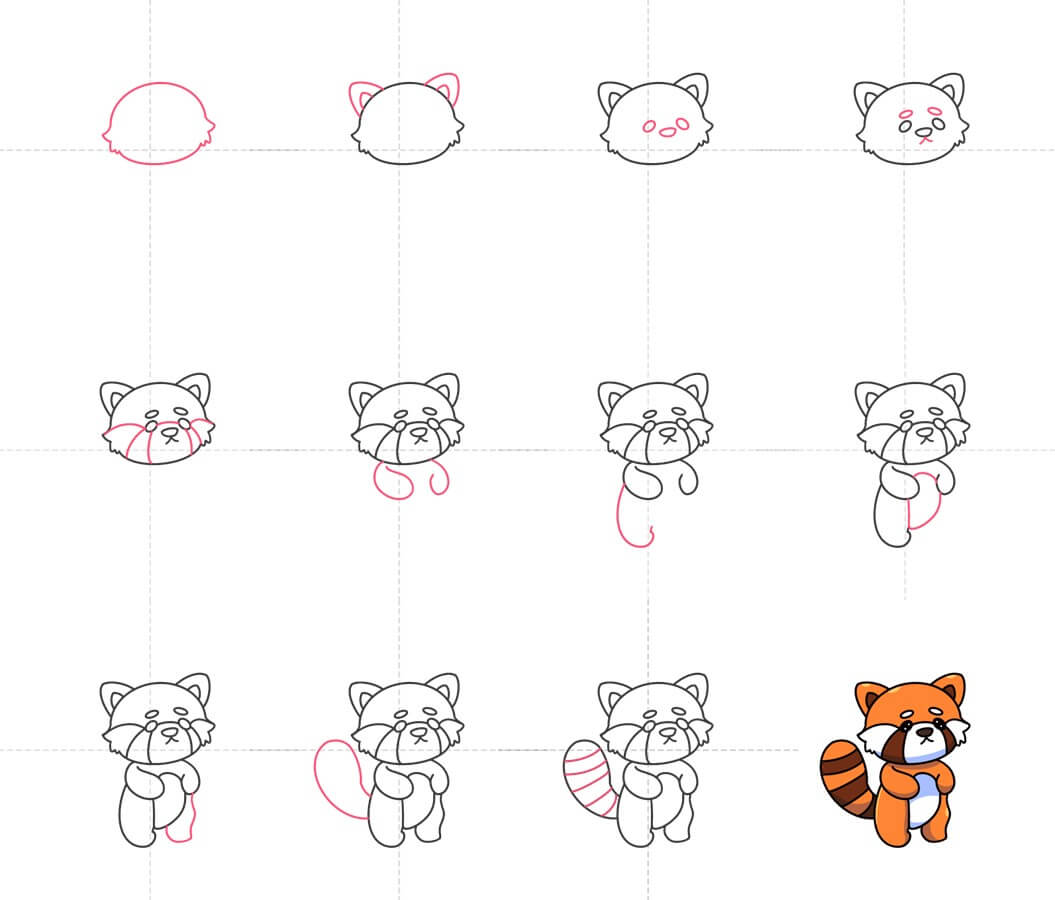 How to draw Baby Red Panda