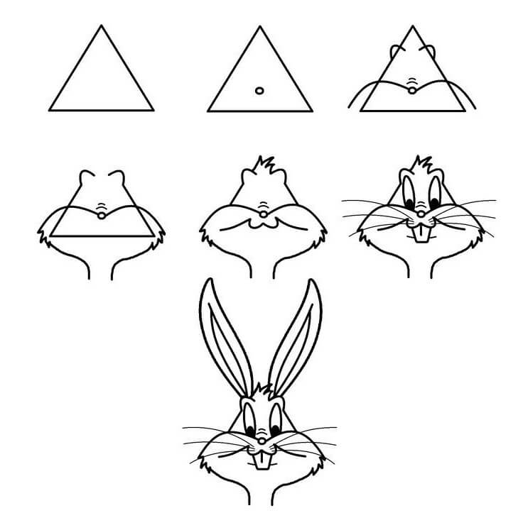 Bugs Bunny head (1) Drawing Ideas