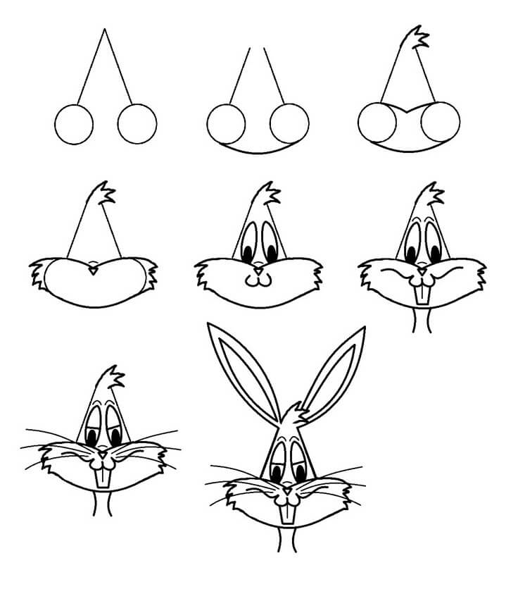 Bugs Bunny head (2) Drawing Ideas