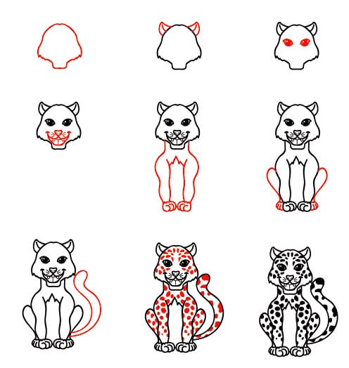 Cartoon Leopard Drawing Ideas