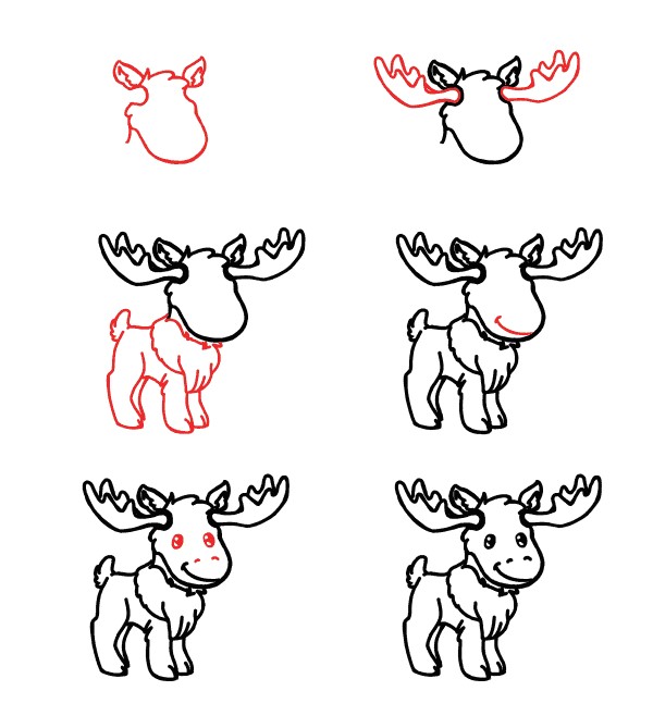 Cute Moose Drawing Ideas