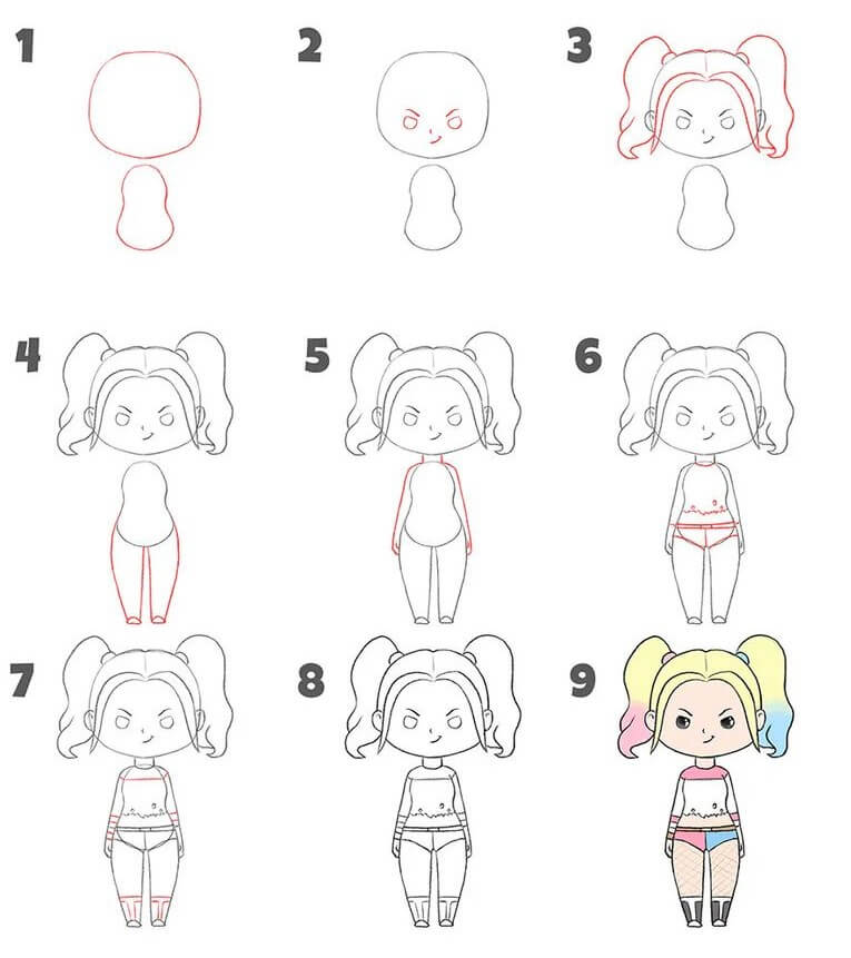 Harley Quinn idea (1) Drawing Ideas