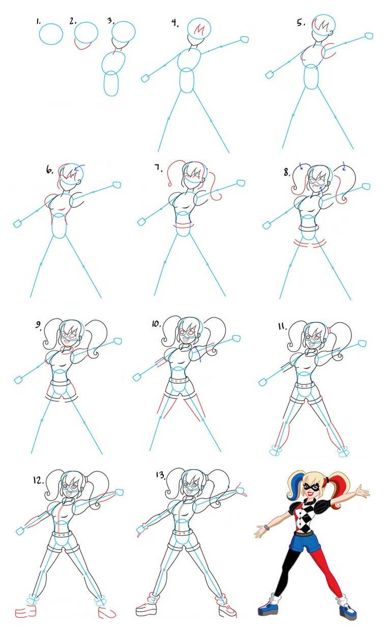 Harley Quinn idea (4) Drawing Ideas