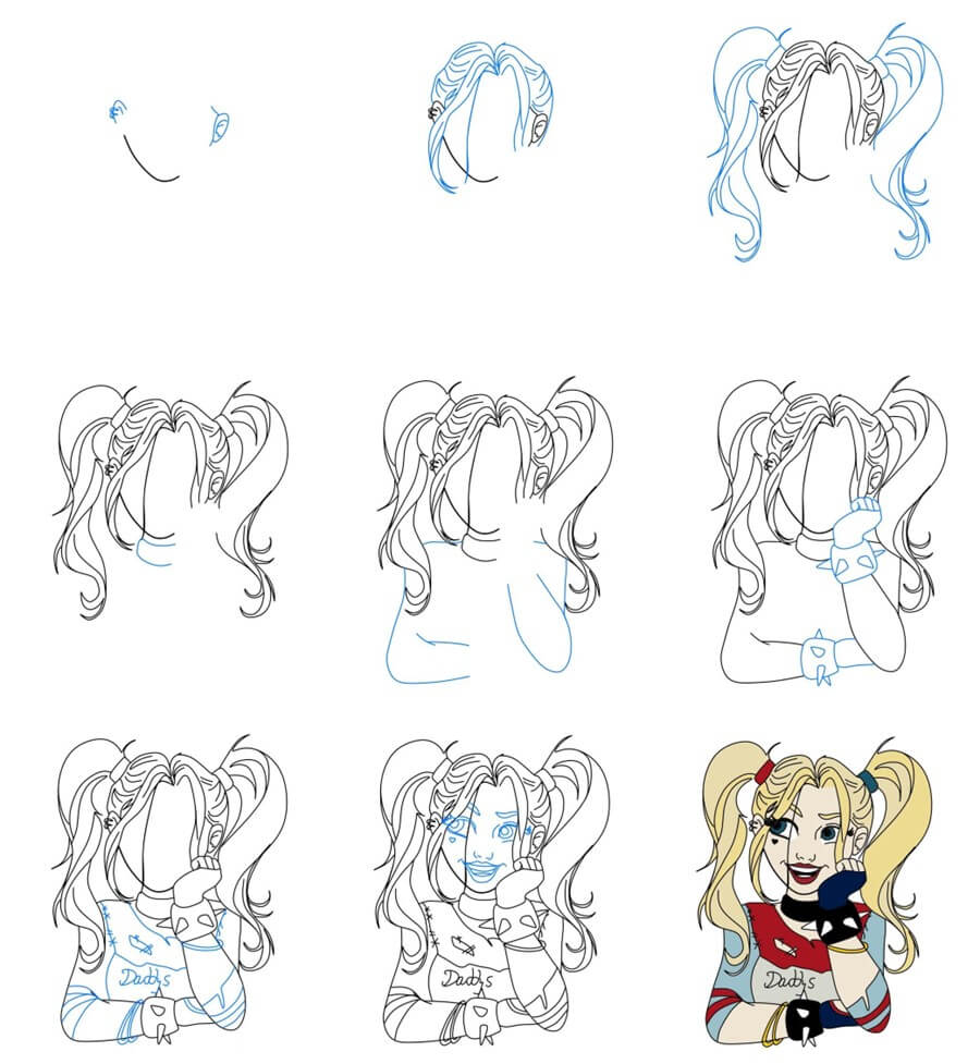 Harley Quinn idea (6) Drawing Ideas