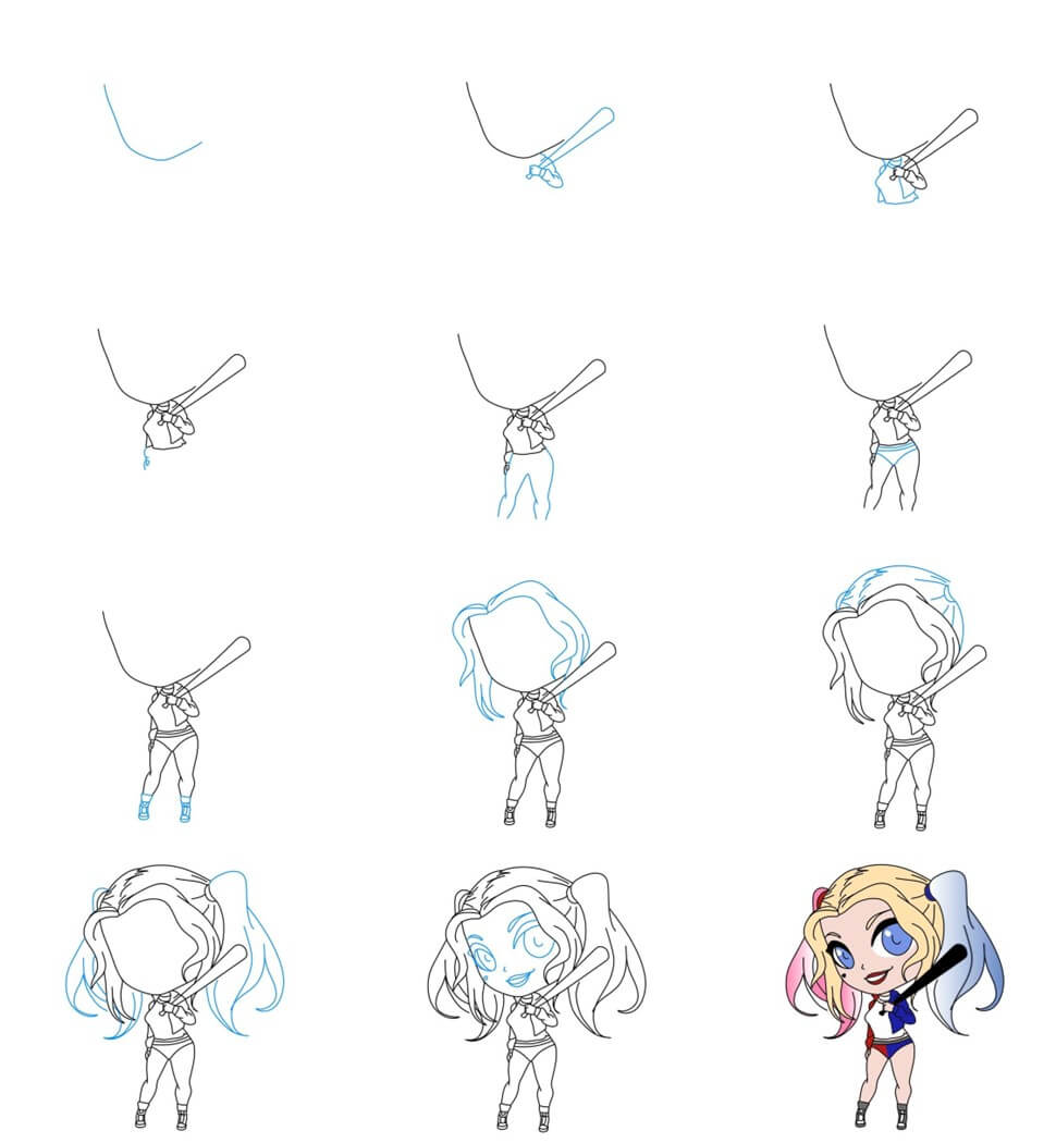 Harley Quinn idea (8) Drawing Ideas