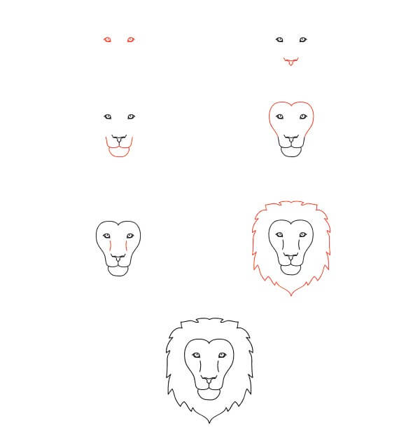 Lion Face idea (10) Drawing Ideas