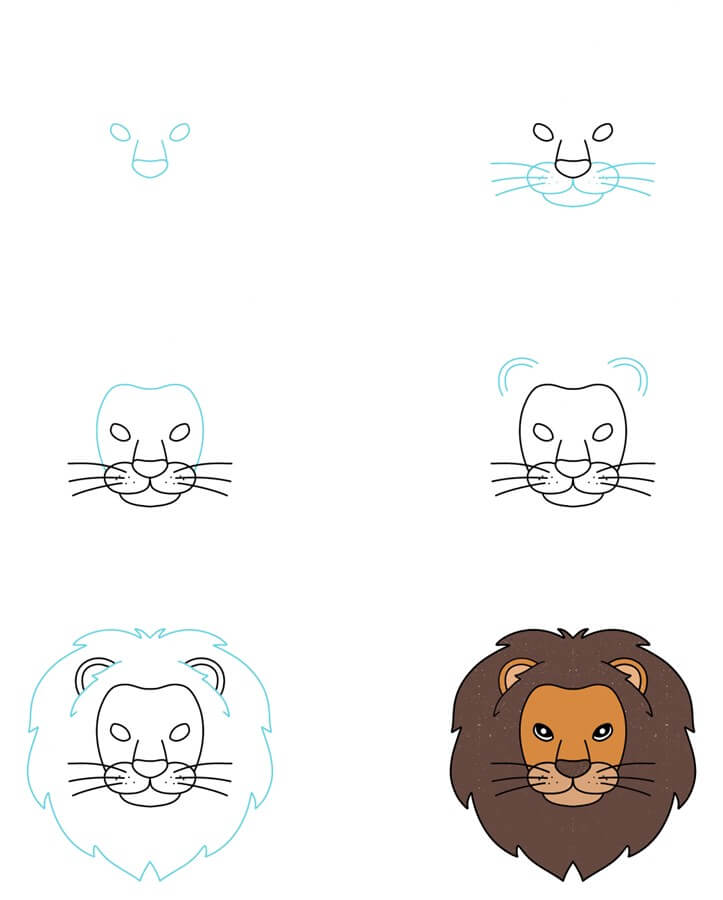 How to draw Lion Face idea (12)