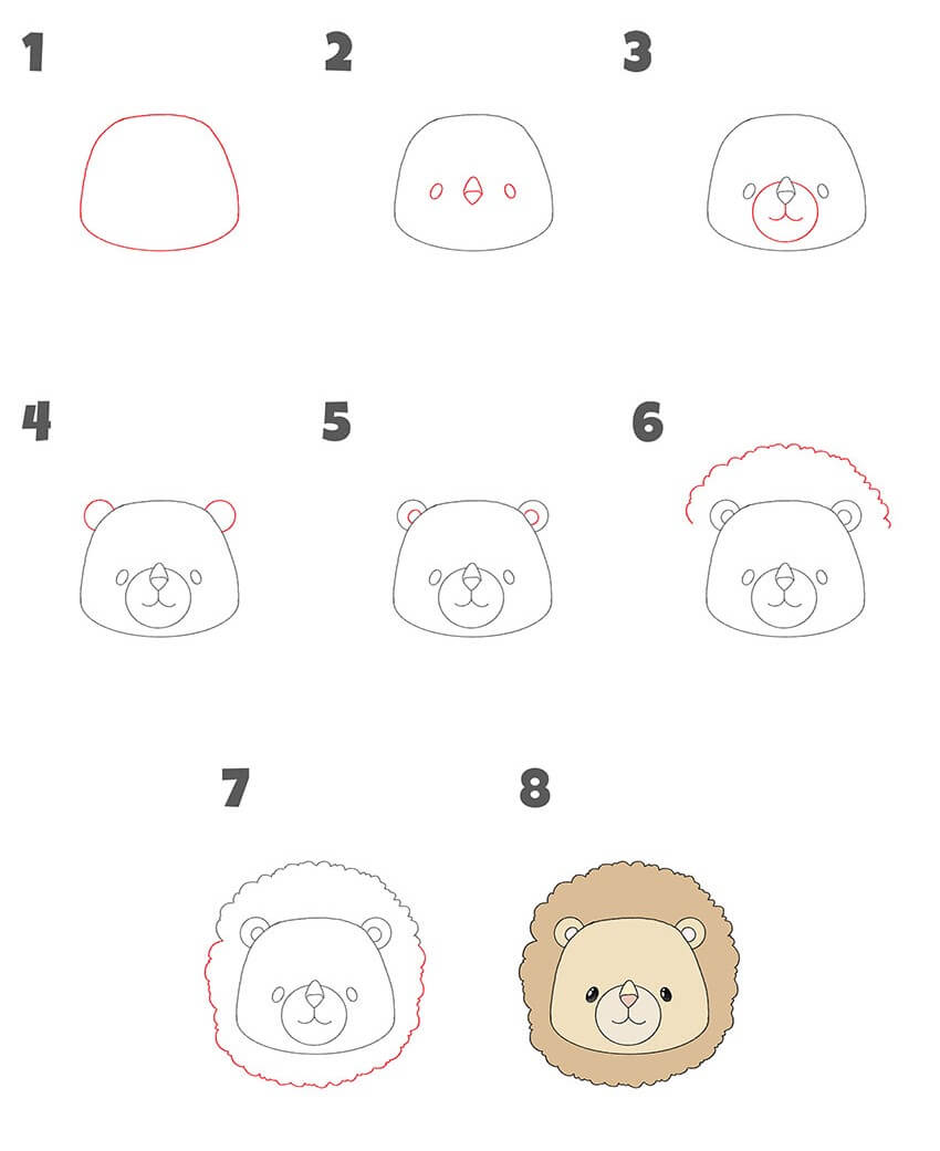 How to draw Lion Face idea (13)