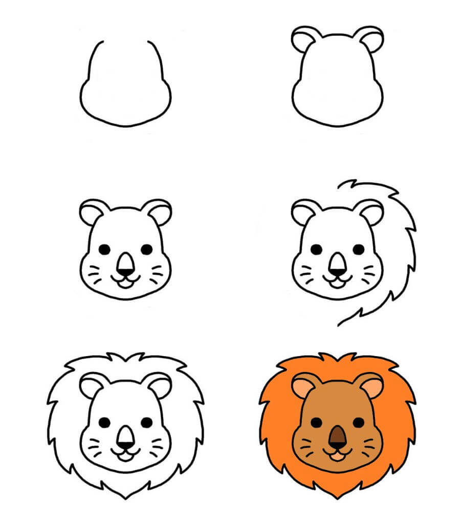 How to draw Lion Face idea (3)