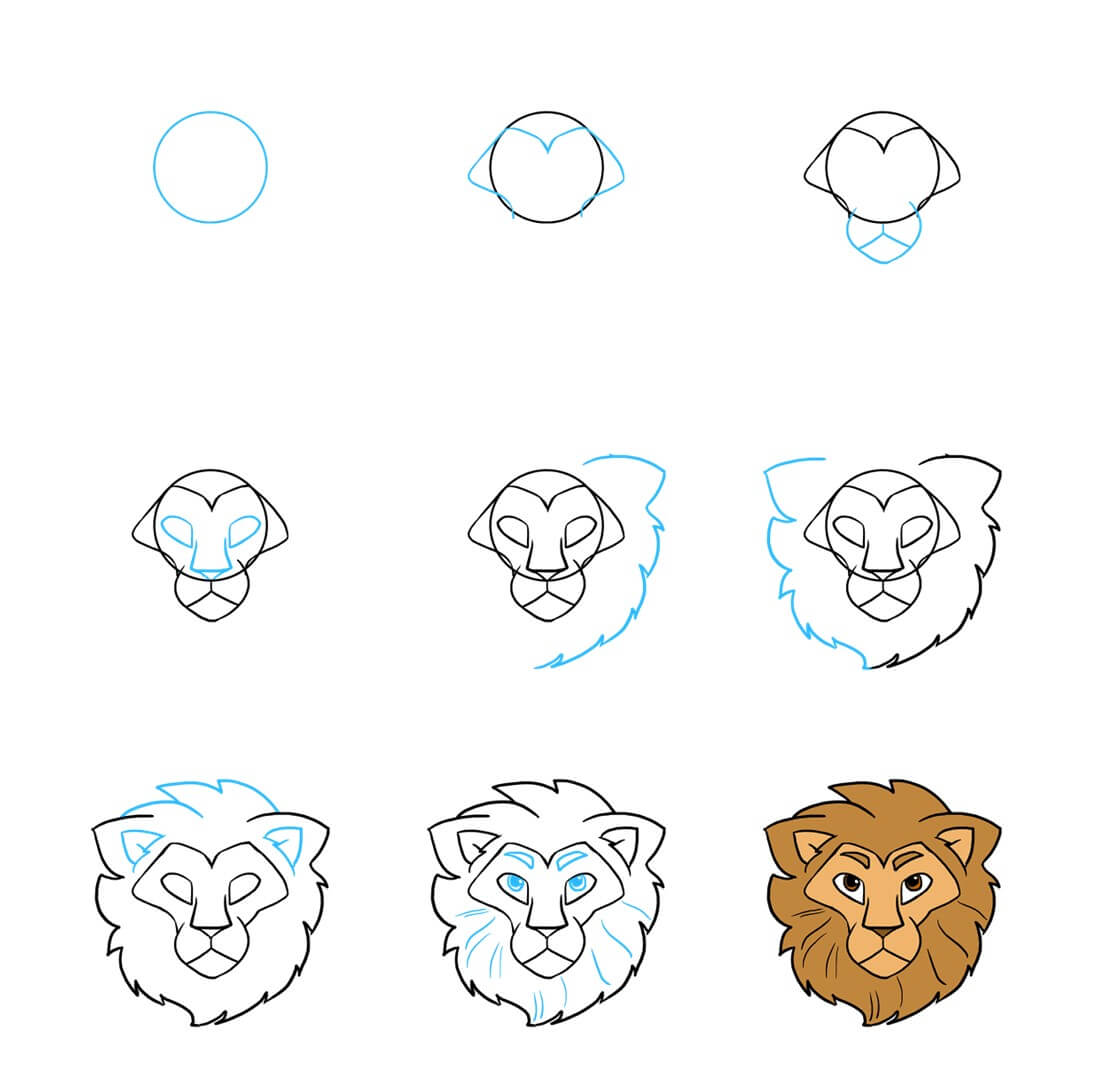 Lion Face idea (9) Drawing Ideas