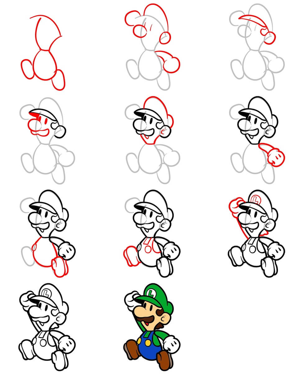 Luigi chibi Drawing Ideas