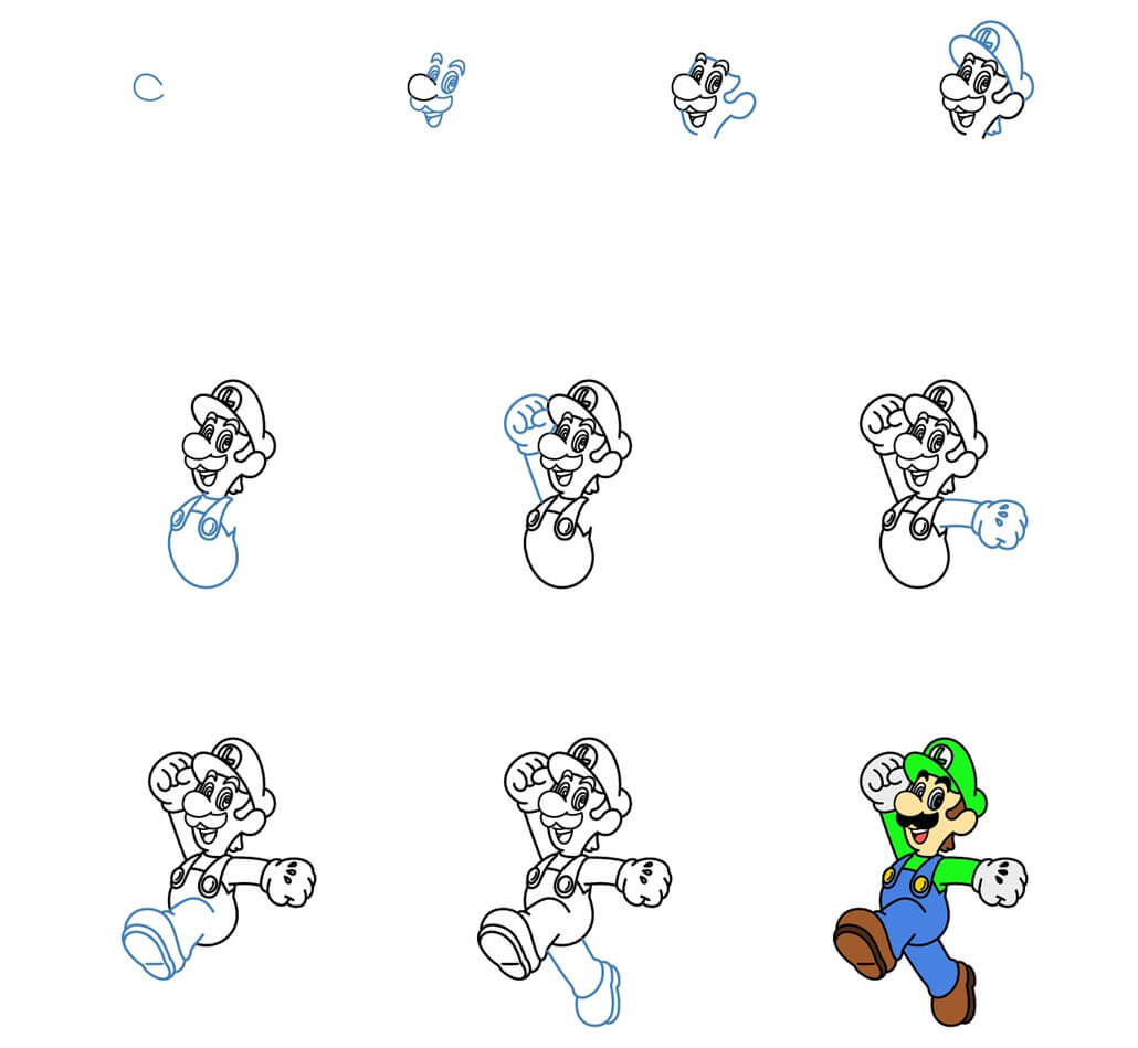 Luigi happy Drawing Ideas