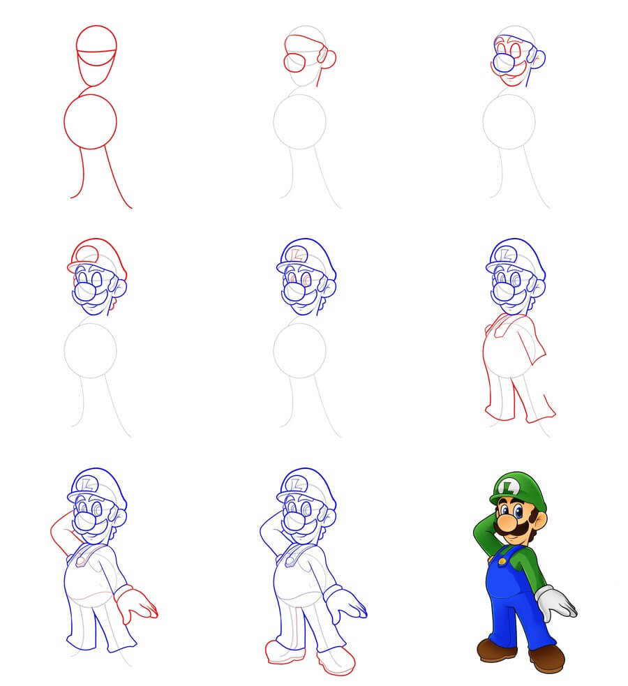 Luigi Drawing Ideas