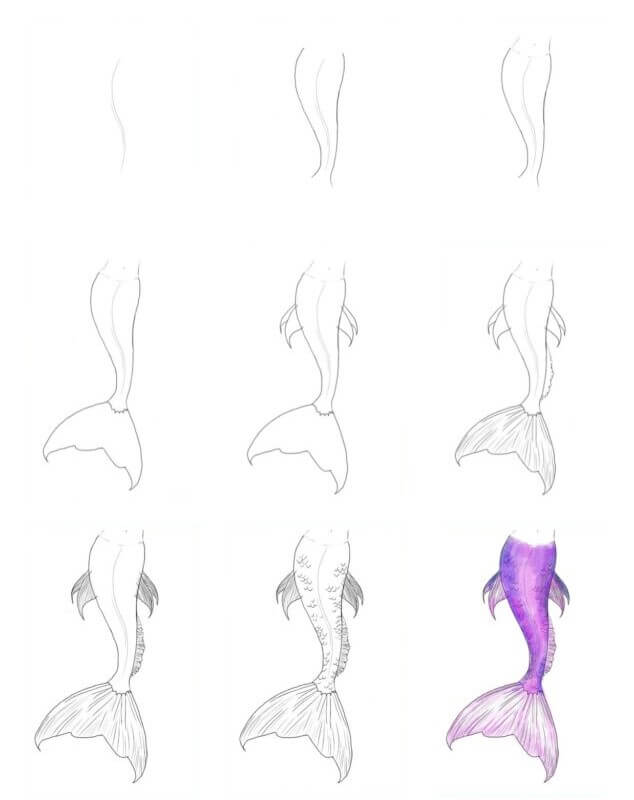 How to draw Mermaid Tail idea (10)