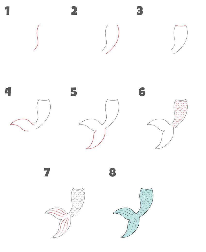 How to draw Mermaid Tail idea (3)