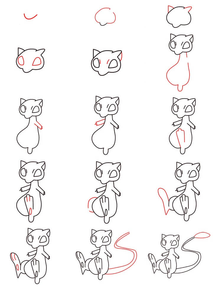 How to draw Mewtwo idea (4)