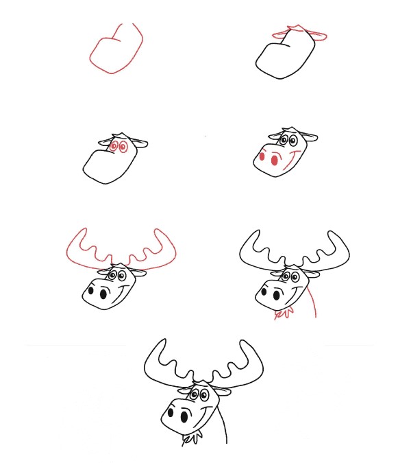 Moose Head Drawing Ideas