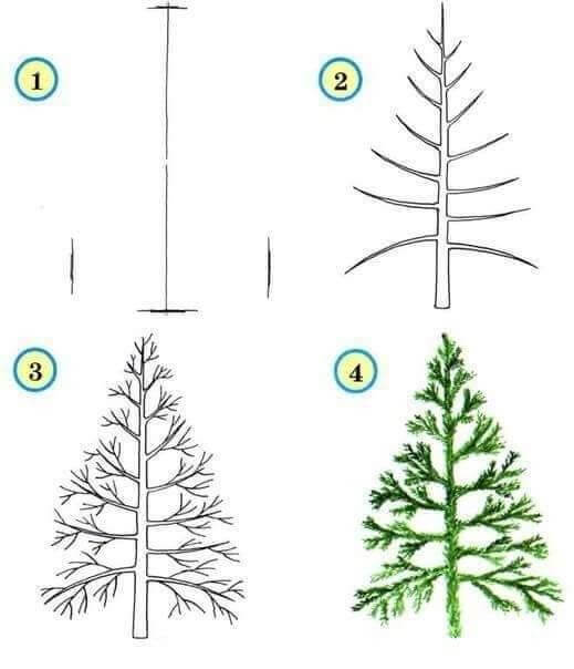 Pine Tree idea (10) Drawing Ideas