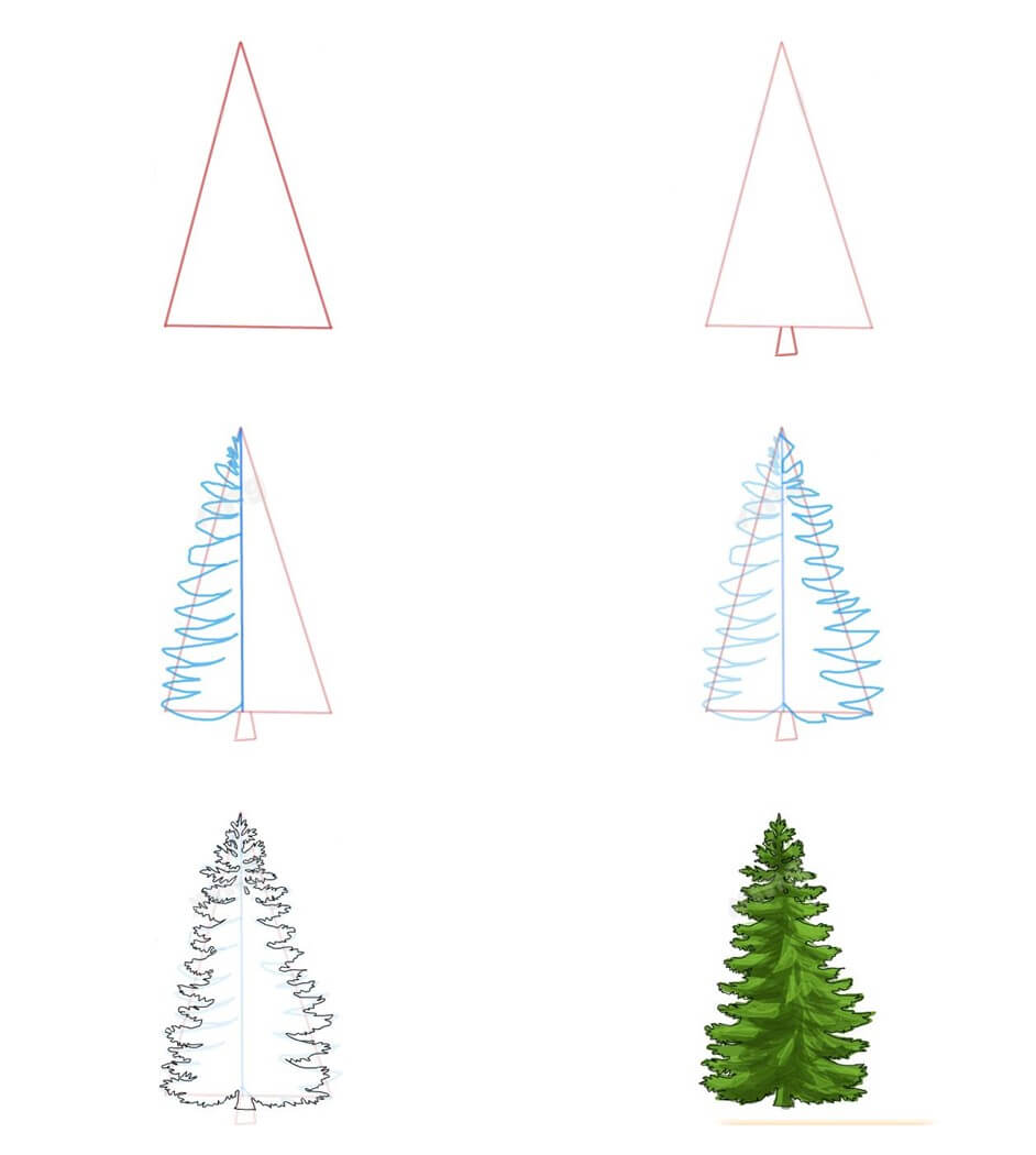 Pine Tree idea (11) Drawing Ideas