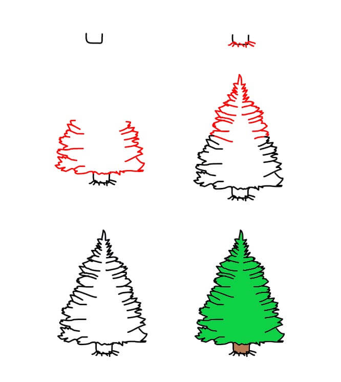 Pine Tree idea (12) Drawing Ideas