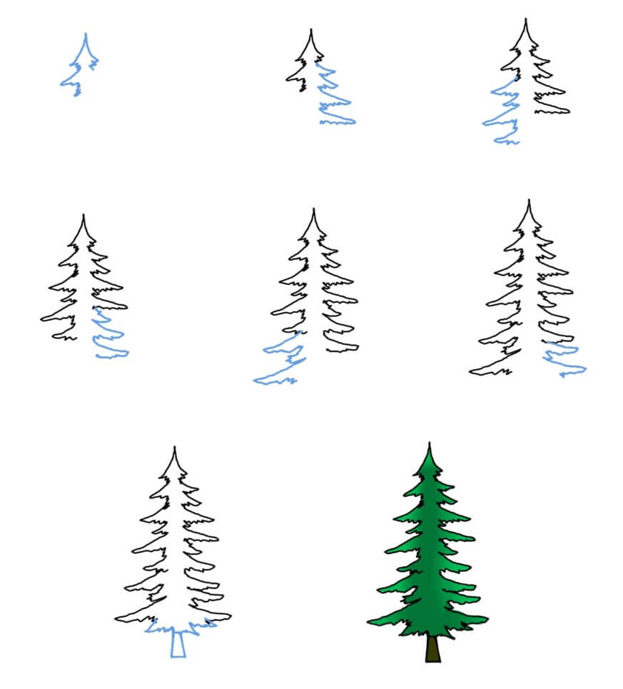 Pine Tree idea (13) Drawing Ideas