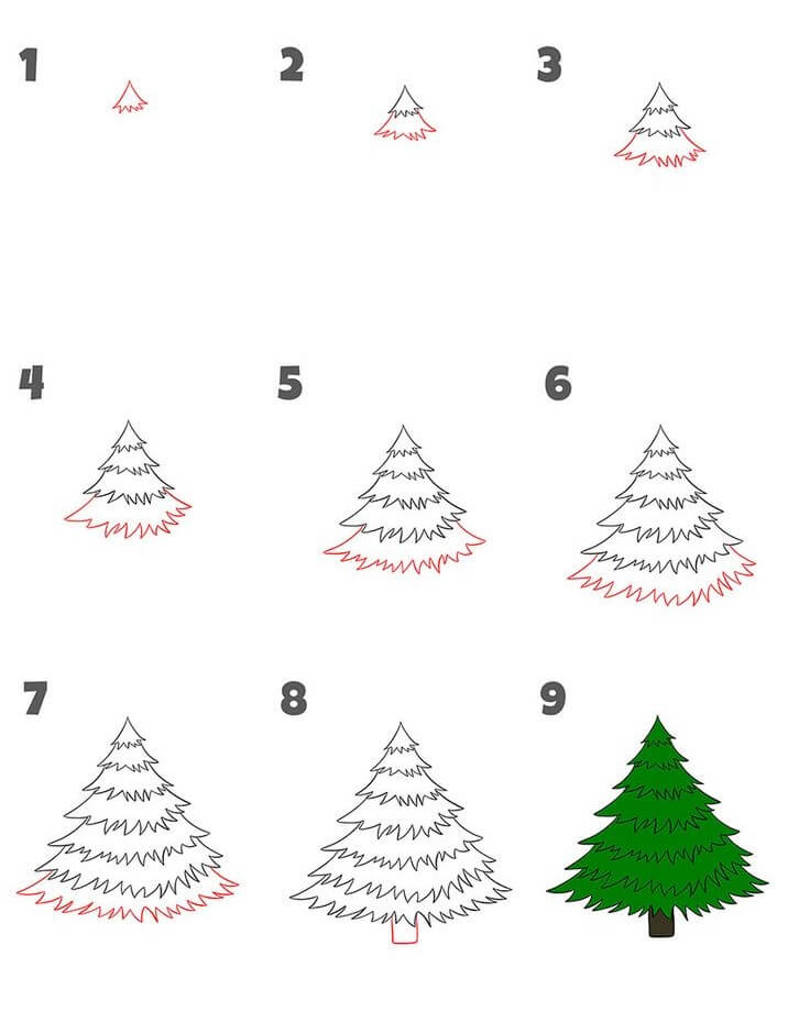 Pine Tree idea (7) Drawing Ideas