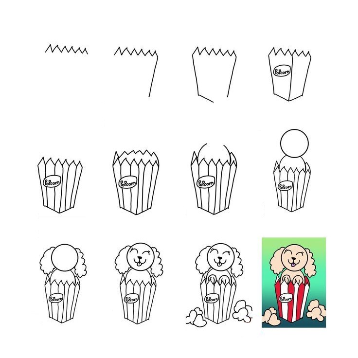 Popcorn idea (7) Drawing Ideas