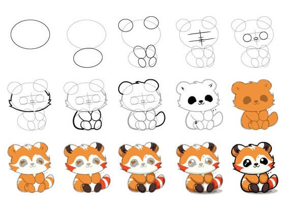 How to draw Red Panda idea (10)