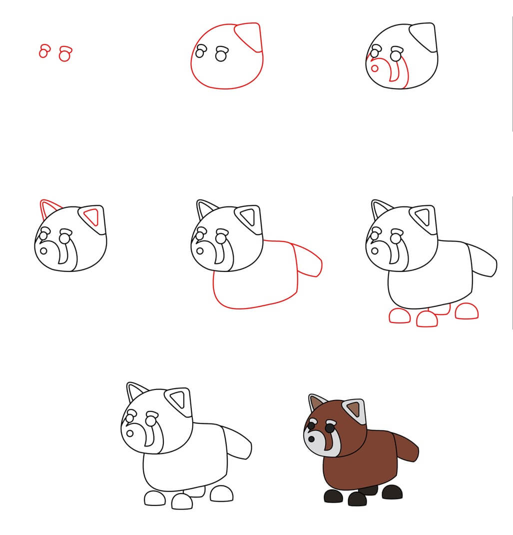 How to draw Red Panda idea (4)